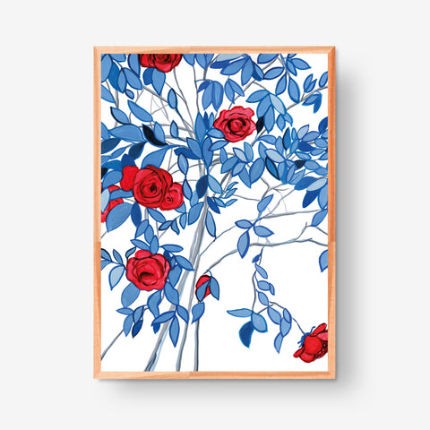 Blue roses, orginal artwork 50x70cm