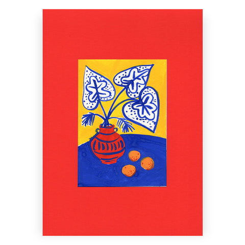 Oranges & Leaves, original artwork A4