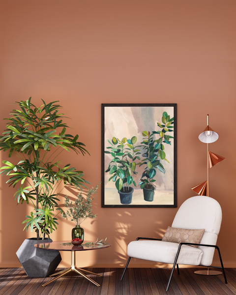 Two ficus-original artwork, 44x56 cm – Marta Chojnacka