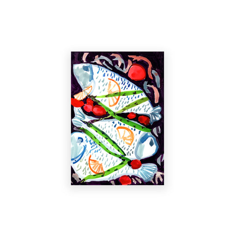 Marta Chojnacka print fish and vegetables dish