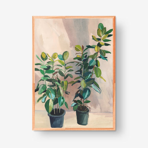 Two ficus-original artwork, 44x56 cm