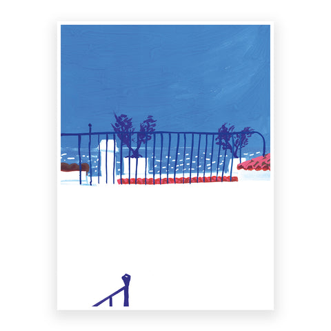 Marta Chojnacka print blue and white meaditerranean architecture