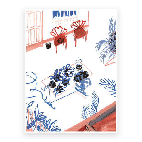 Two Red Chairs, 30x40cm Print