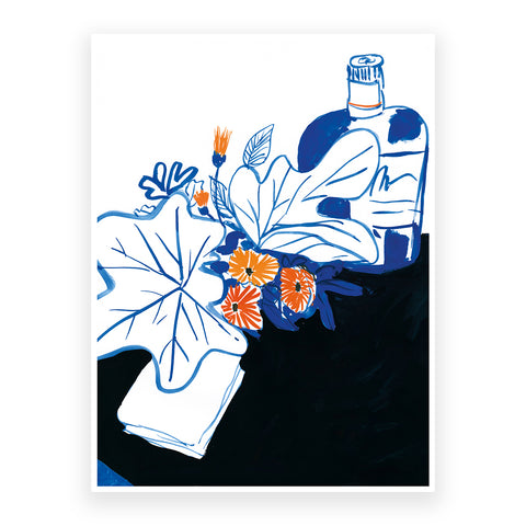 Whiskey and Flowers, 30x40cm Print