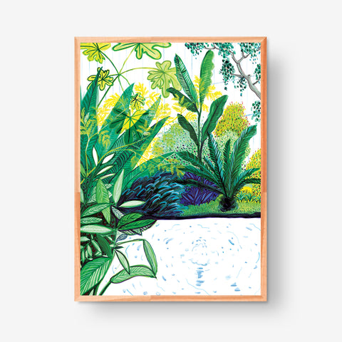 Marta Chojnacka big print exotic plants in the glasshouse  in the frame